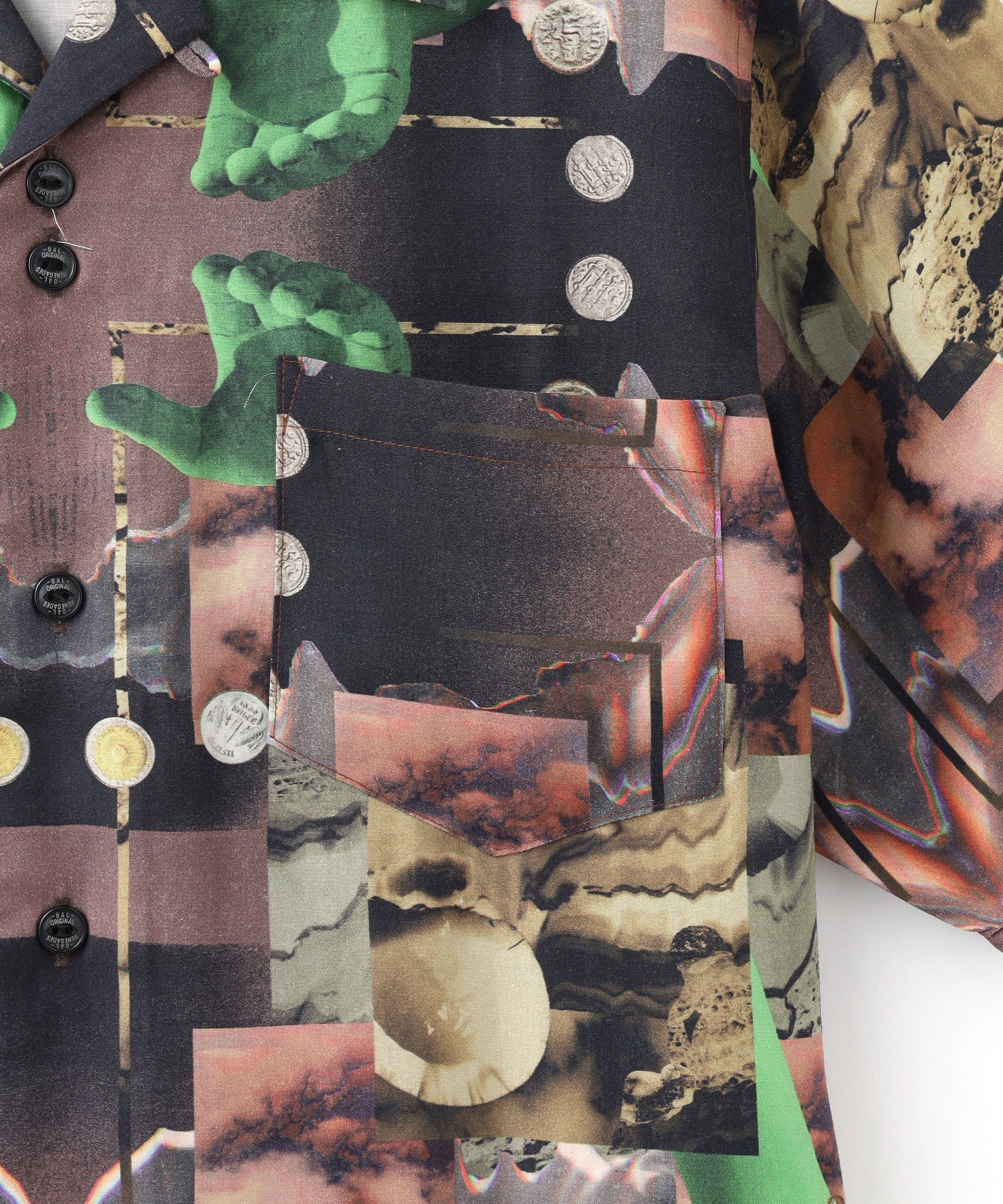 BAL/バル/COLLAGE LYOCELL SS SHIRT/BAL-2095