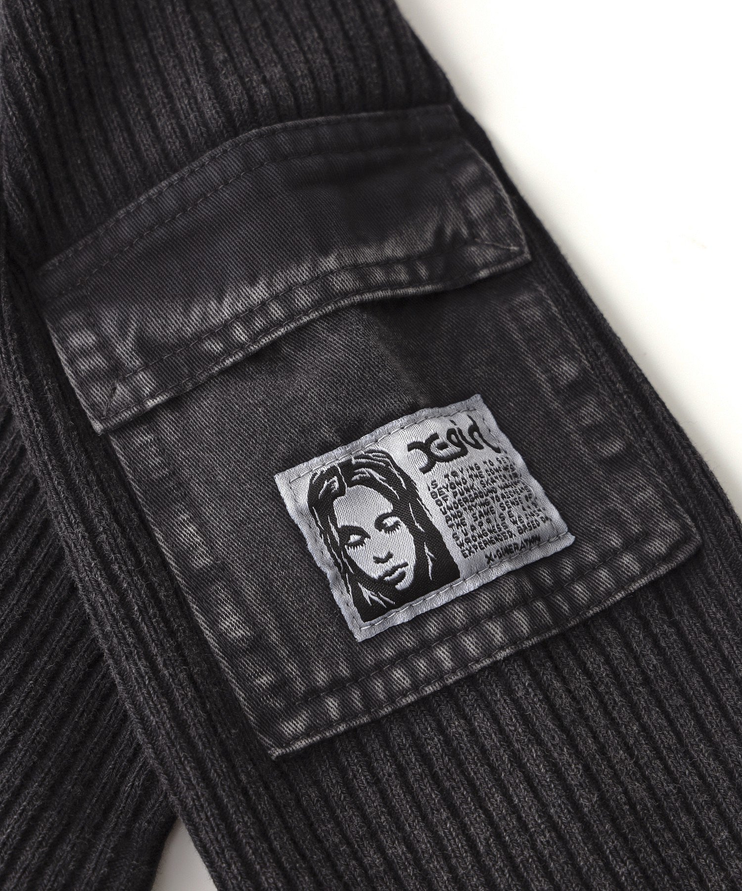 FADED WOVEN MIX HALF ZIP HOODED TOP