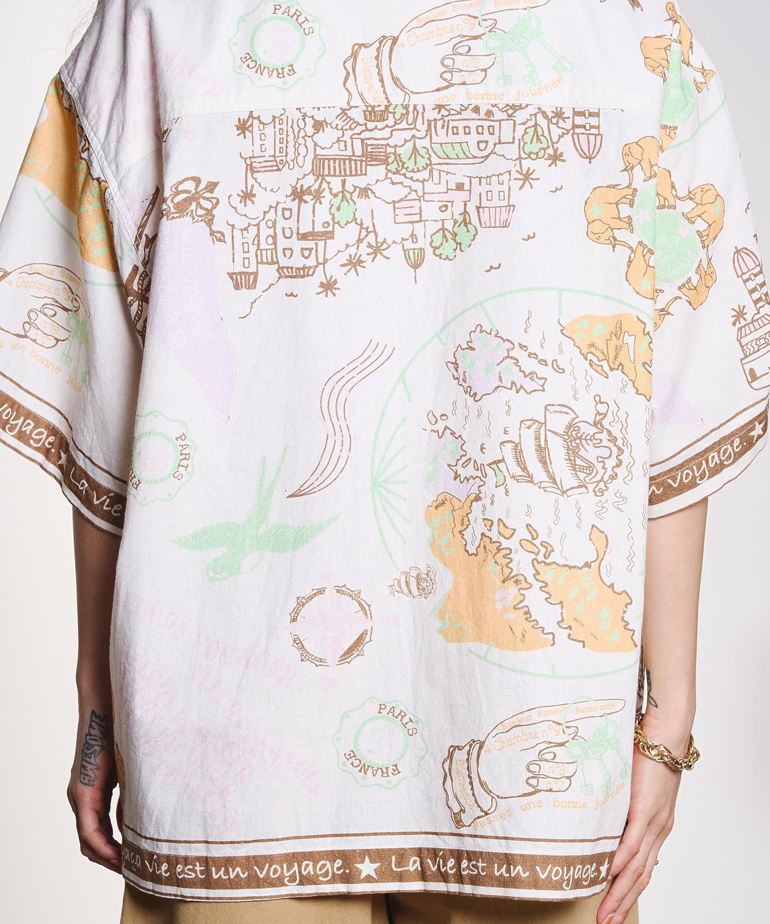 HLAADA for ROSEBUD/VOYAGE PRINT SHORT SLEEVE SHIRT