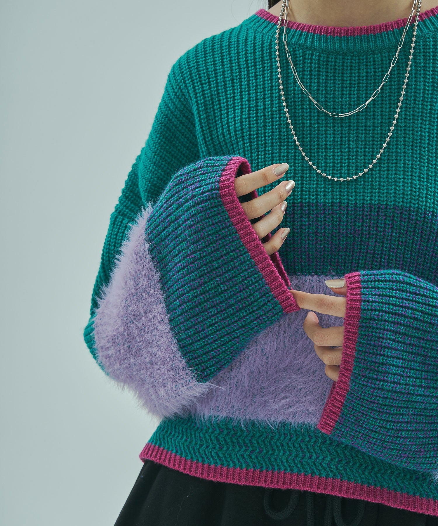 CROPPED BLOKING KNIT