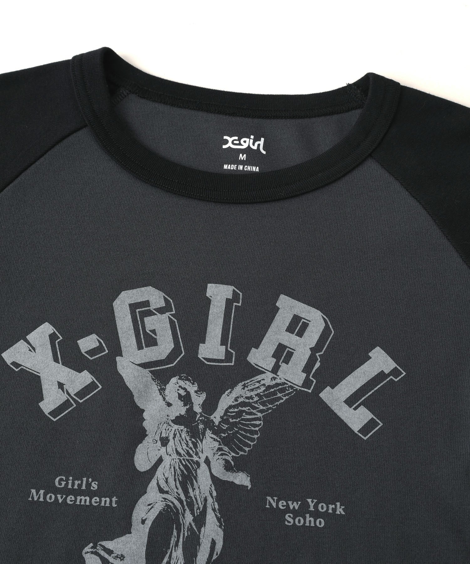 ANGEL AND LOGO RAGLAN L/S BABY TEE