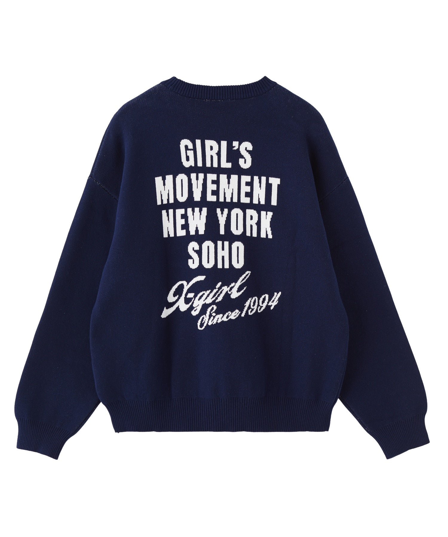 CURSIVE LOGO AND FACE JACQUARD KNIT TOP