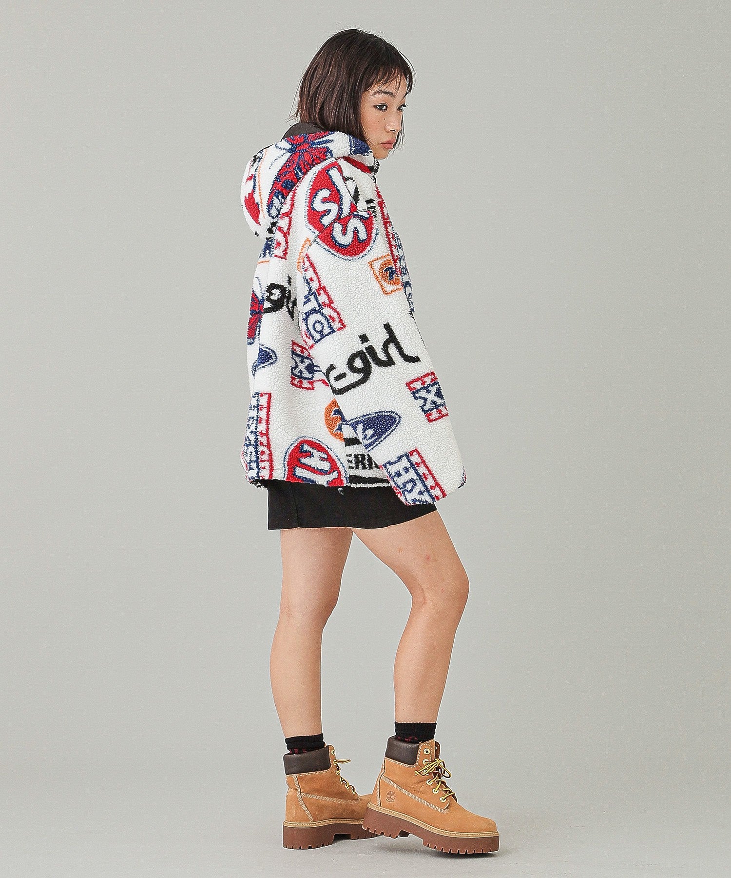 X-girl x HYSTERIC GLAMOUR REVERSIBLE BOA JACKET