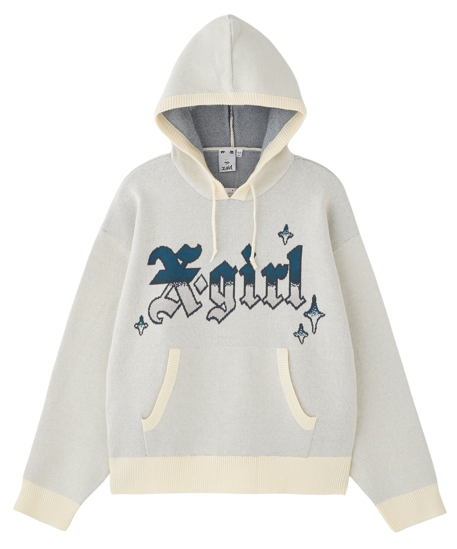 GRADIENT LOGO JACQUARD KNIT HOODIE