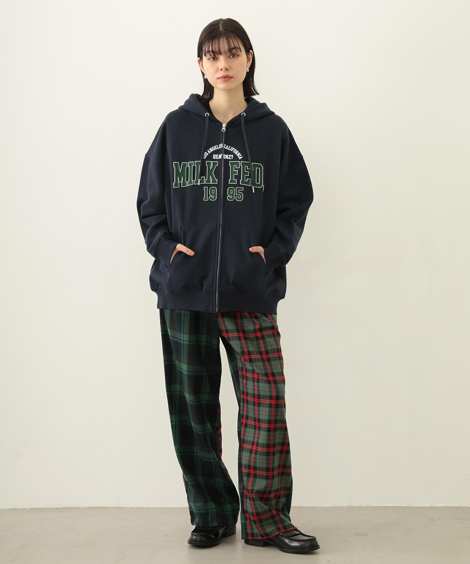 COMBINATION PLAID PANTS