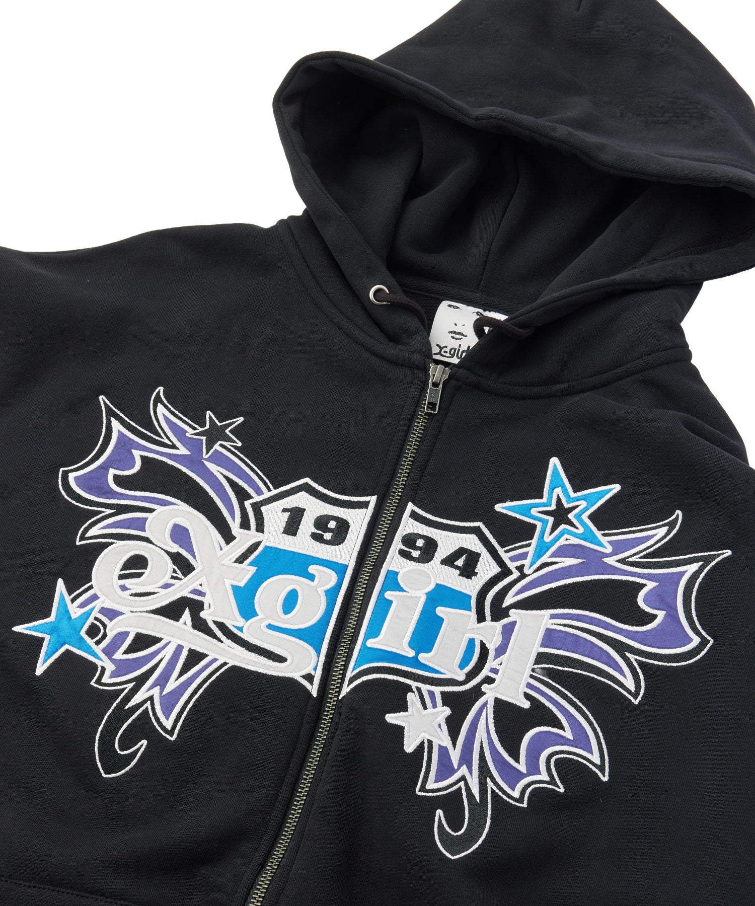 BUTTERFLY EMBLEM ZIP UP SWEAT HOODIE