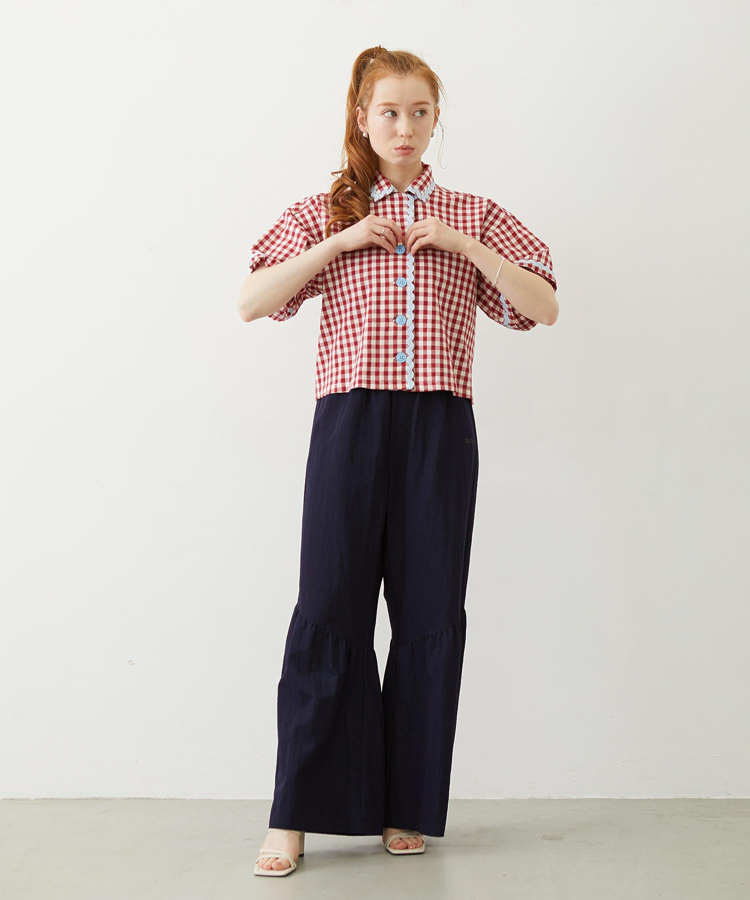 TRIMMED GINGHAM CHECK SHIRT