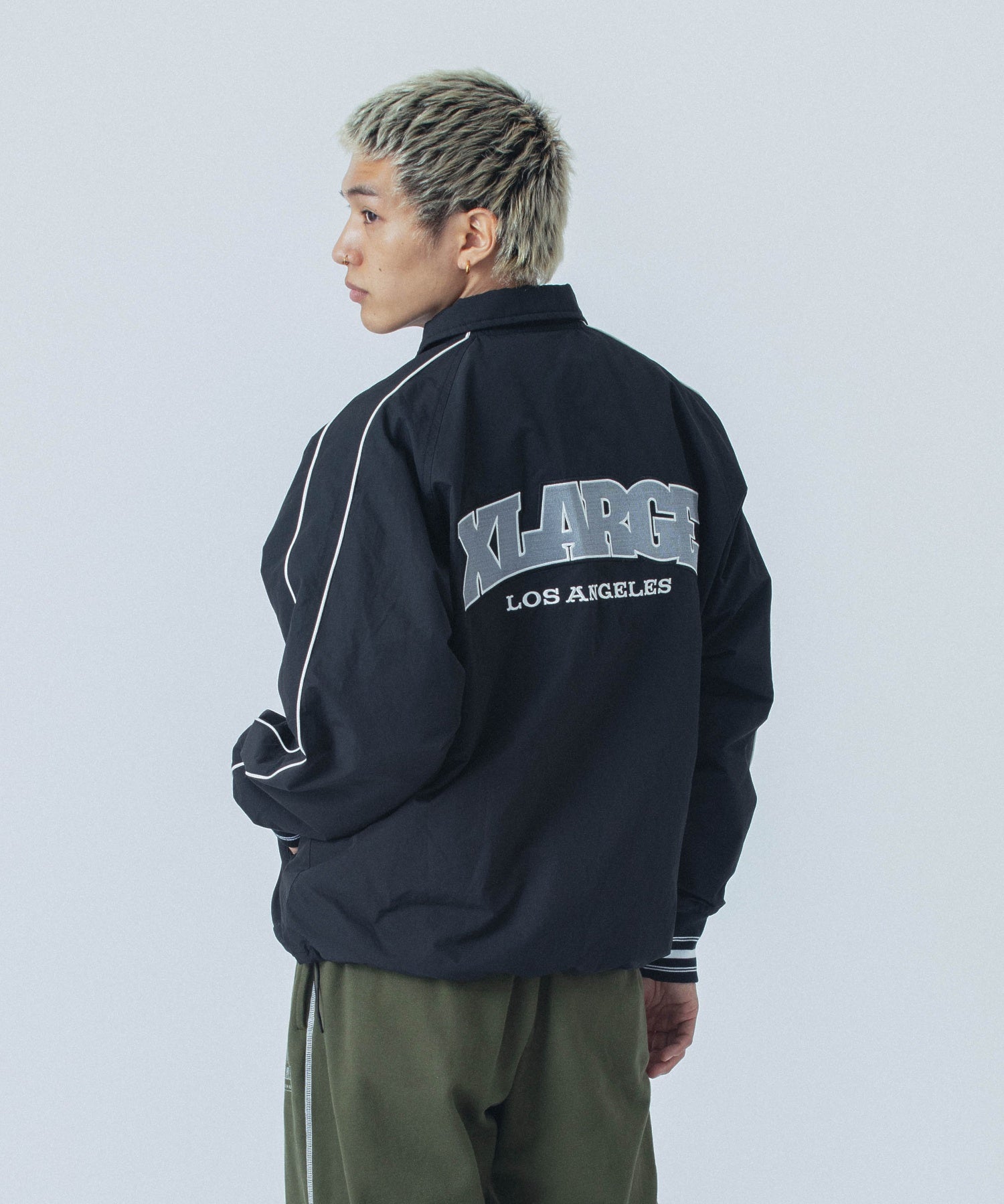 NYLON PIPING COACH JACKET