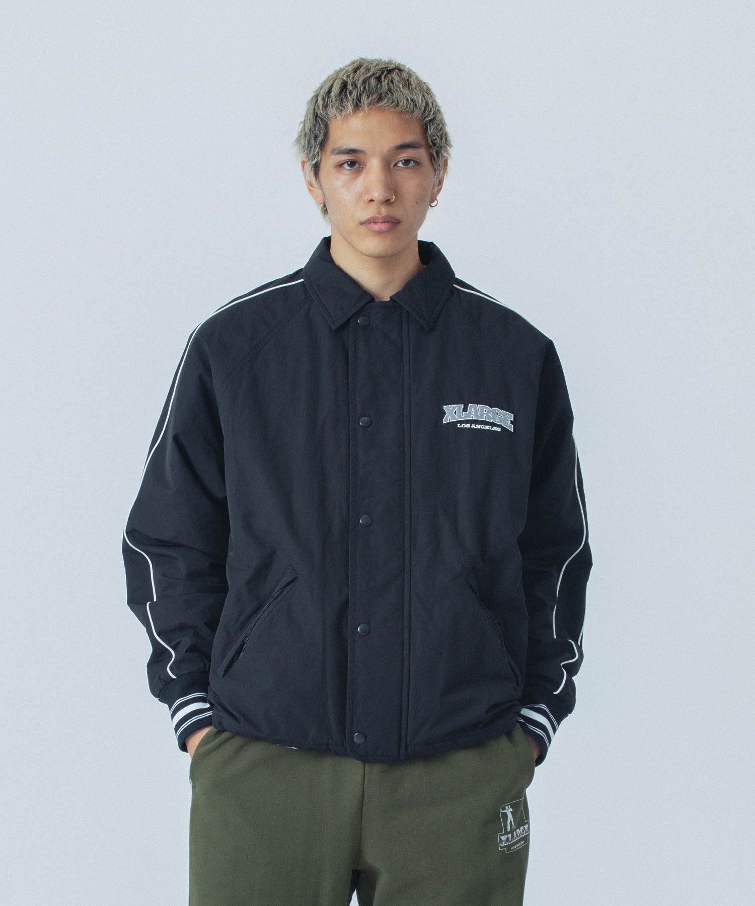 NYLON PIPING COACH JACKET