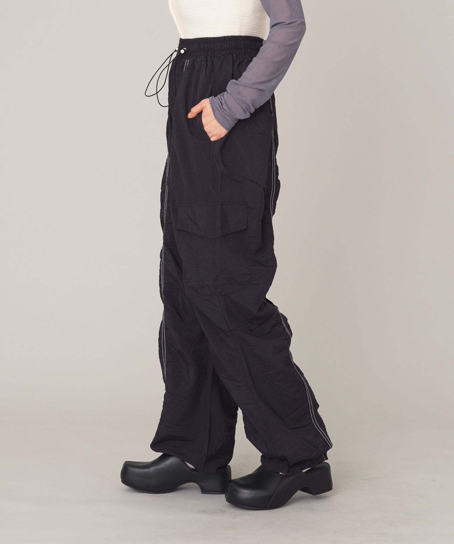 SHIRRING CARGO PANTS BABU-BU