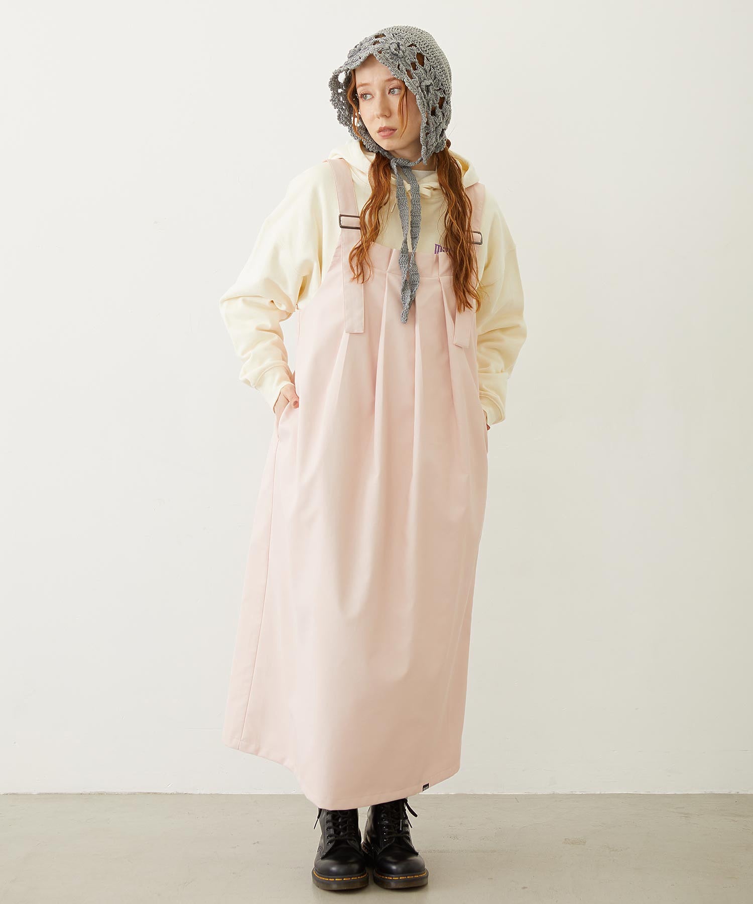 FAUX LEATHER TUCK DRESS