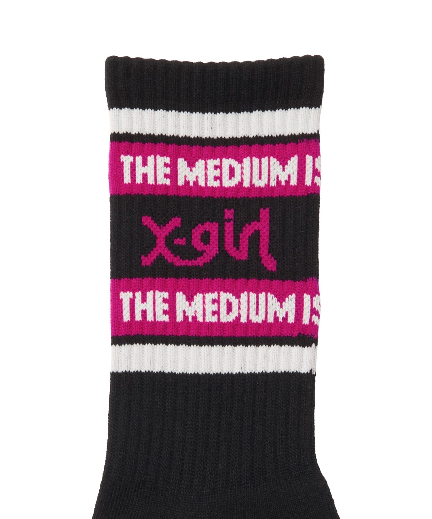 MILLS LOGO STRIPED JACQUARD RIB SOCKS