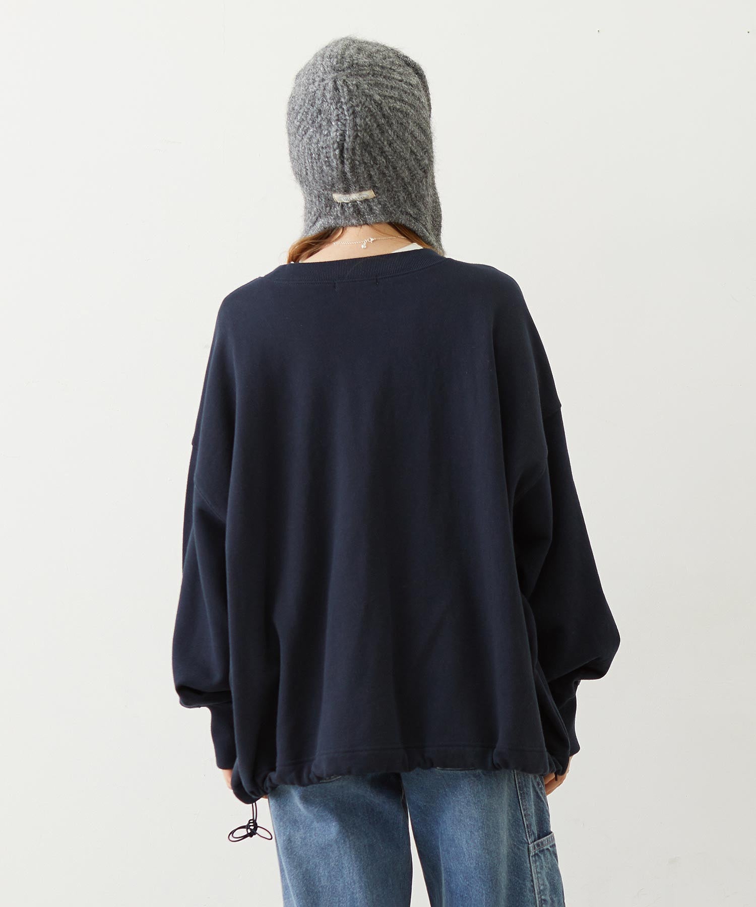 PATCH DRAWSTRING BIG SWEAT TOP