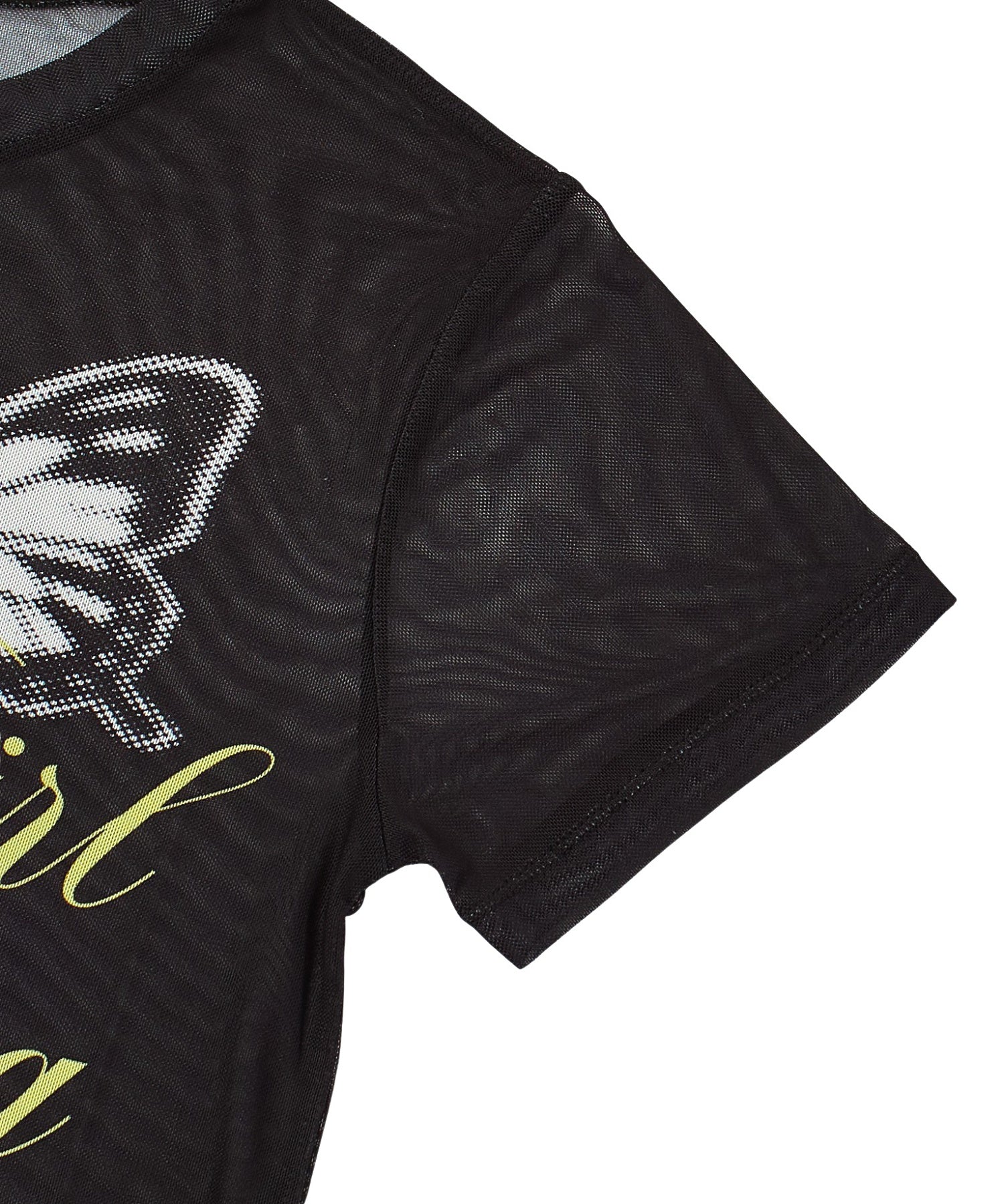 SCRIPT LOGO AND BUTTERFLY MESH S/S BABY TEE