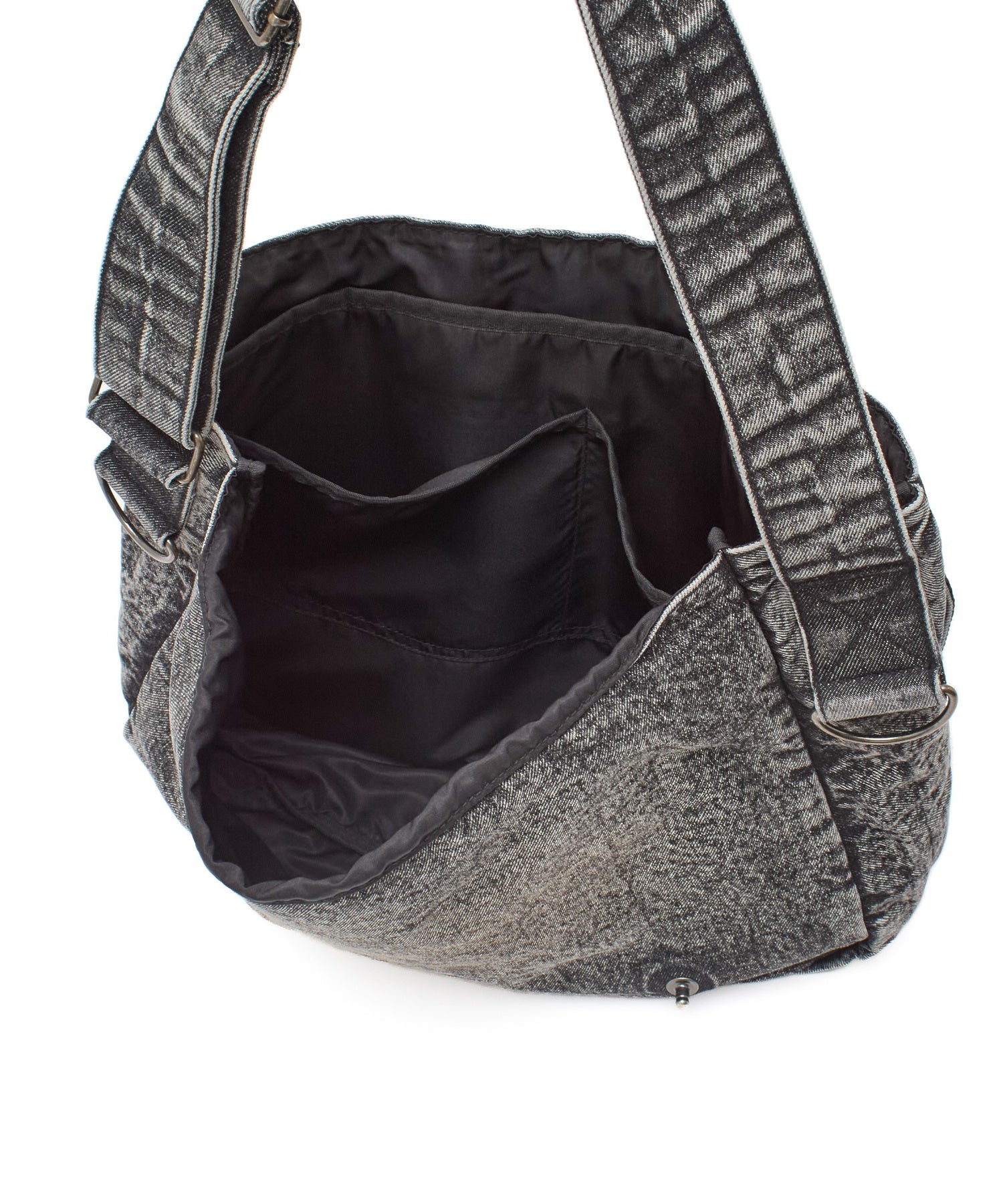 SCRIPT LOGO DENIM SHOULDER BAG