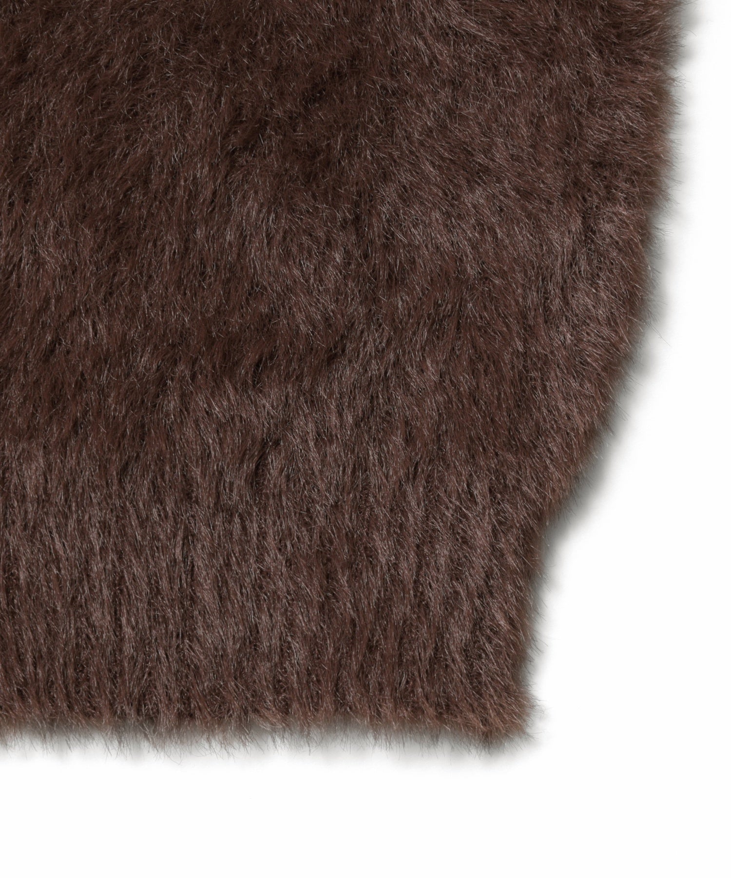 LOGO JACQUARD ZIP UP SHAGGY KNIT TOP