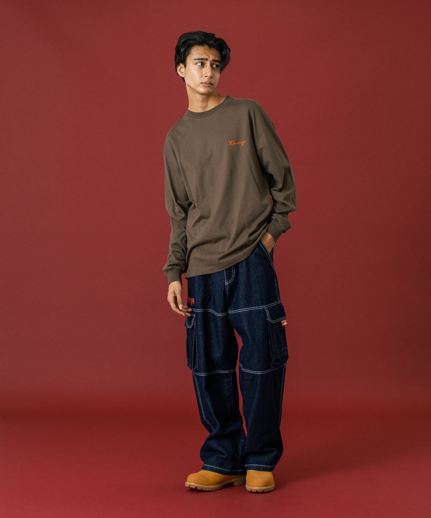 DENIM CARGO PANTS
