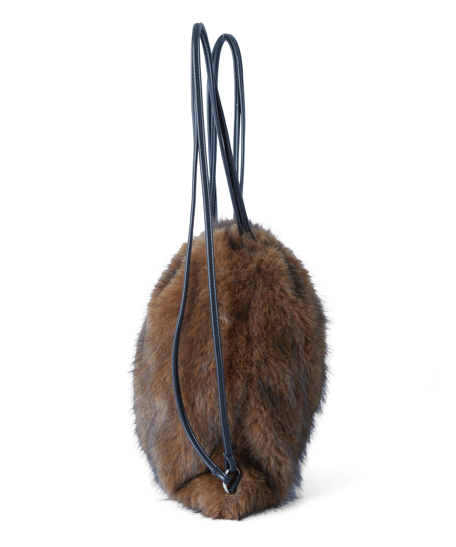 FAUX FUR METAL BUCKLE KNAPSACK
