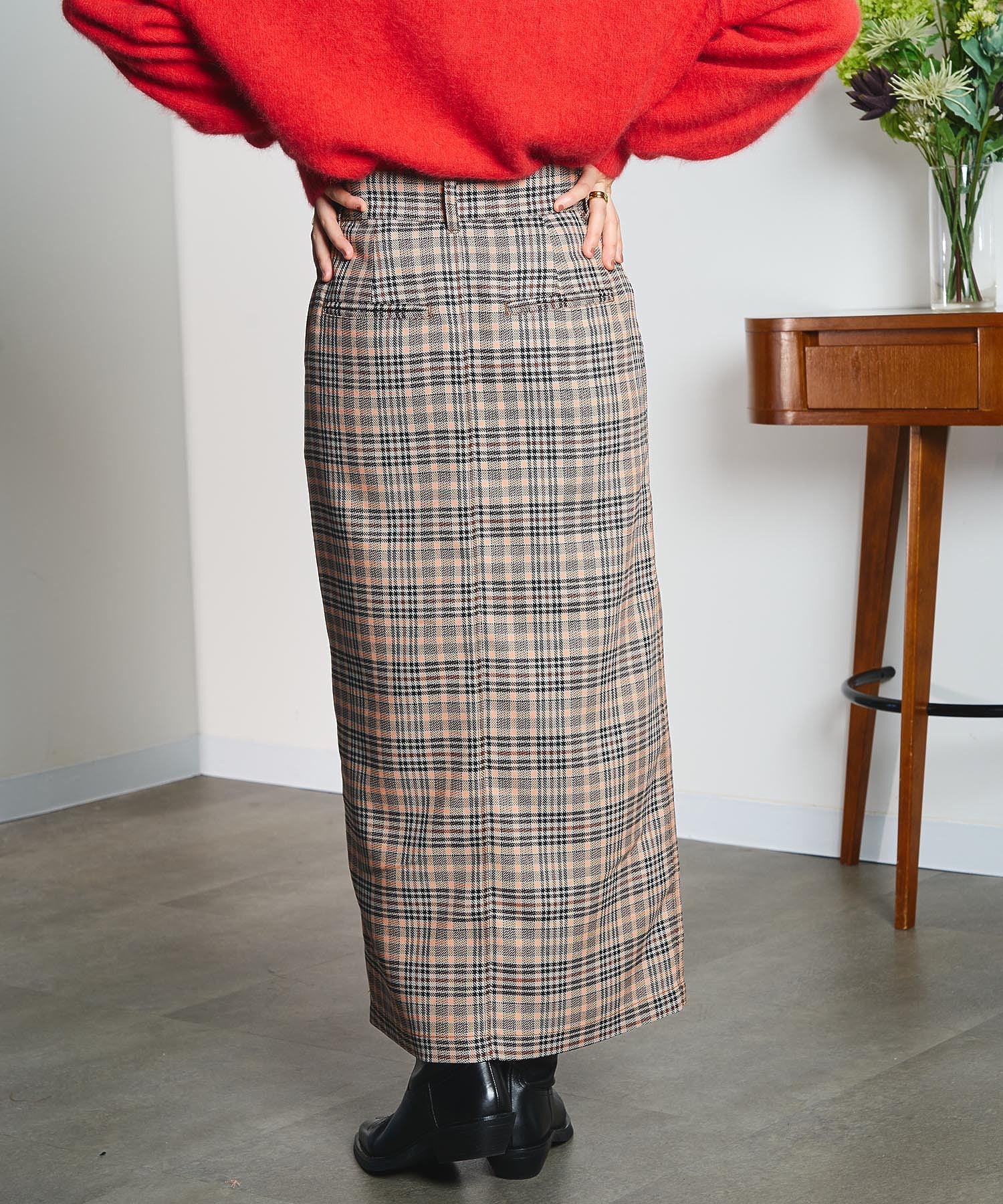 CREOLME/CHECK PENCIL SKIRT