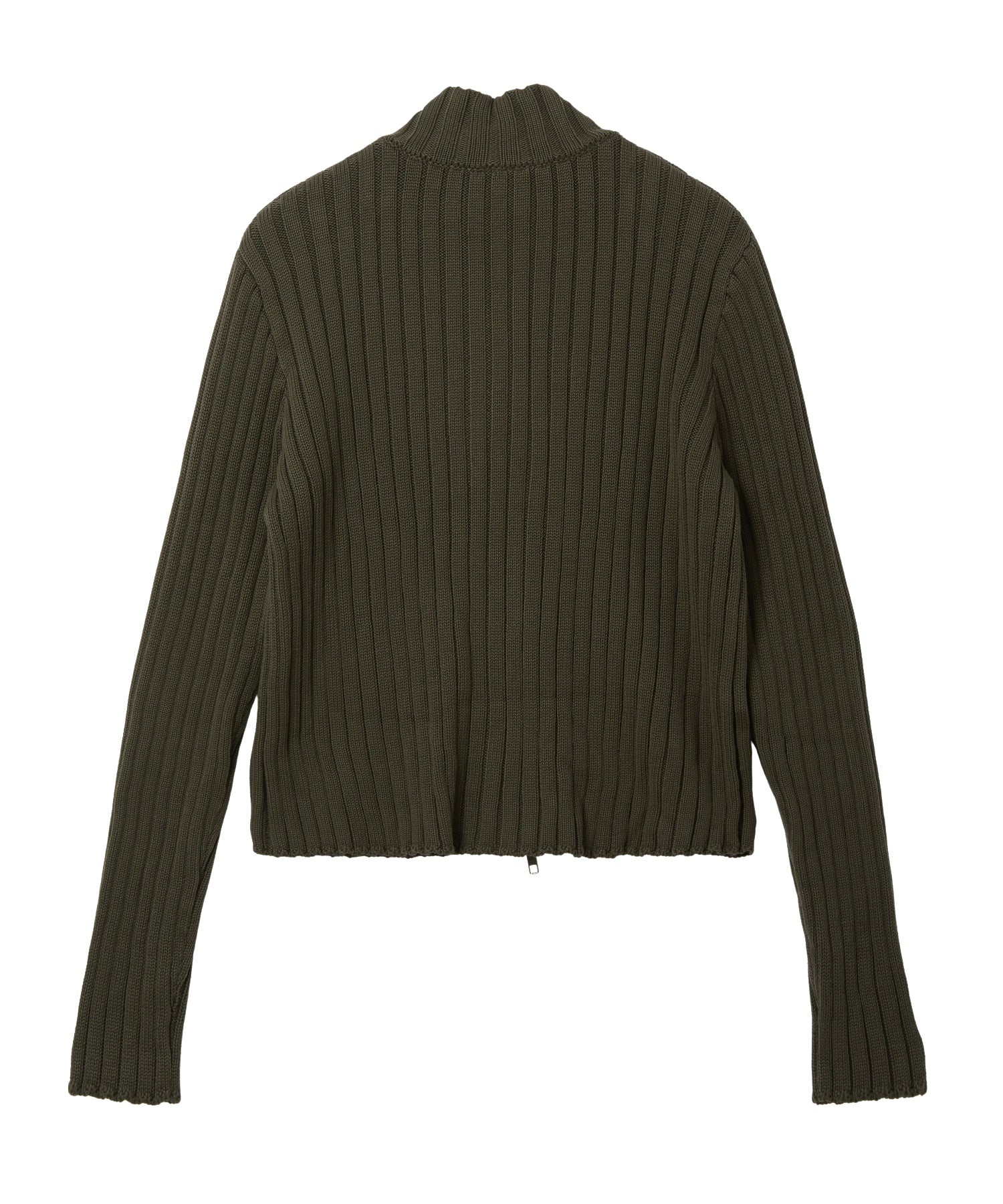 FADED PATCH ZIP UP KNIT TOP