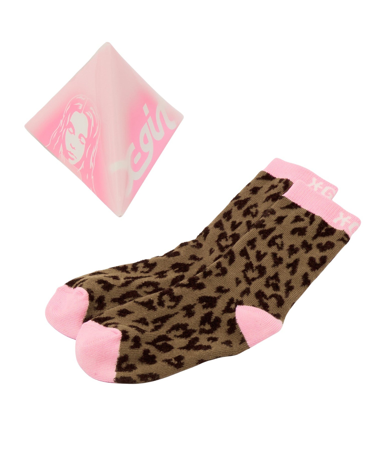HEART LEOPARD JACQUARD SOCKS