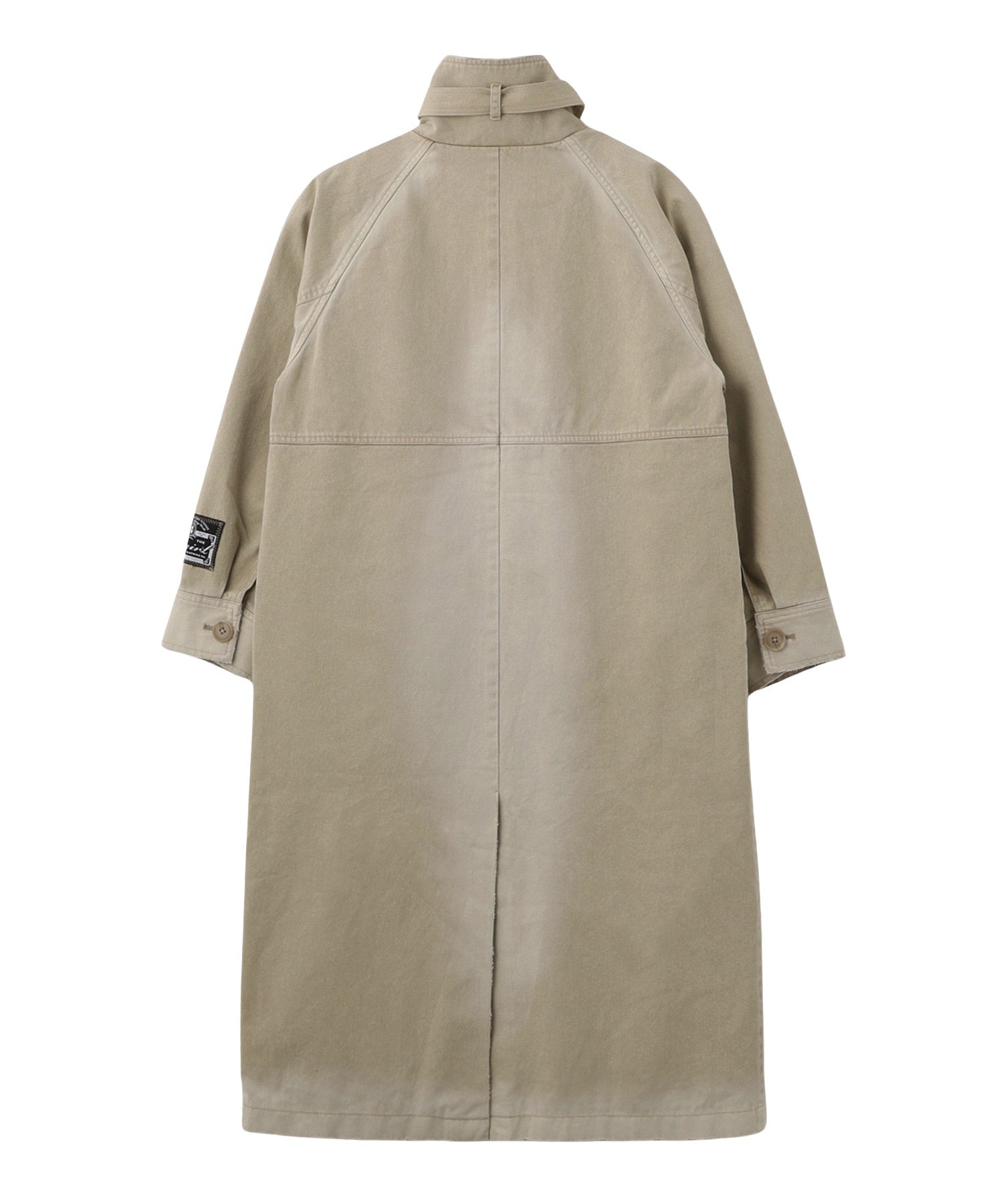 FADED STAND COLLAR LONG COAT