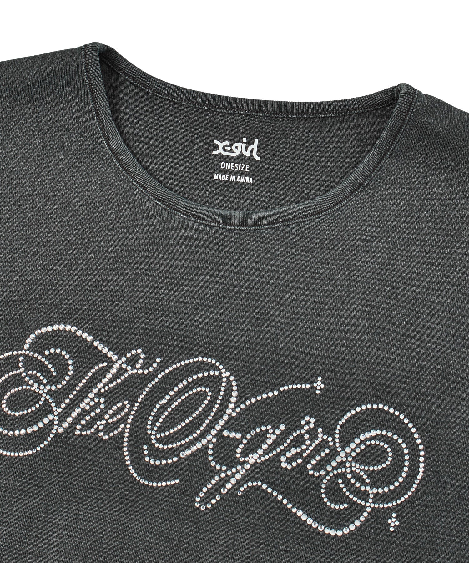RHINESTONE DECORATIVE SCRIPT LOGO S/S BABY TEE