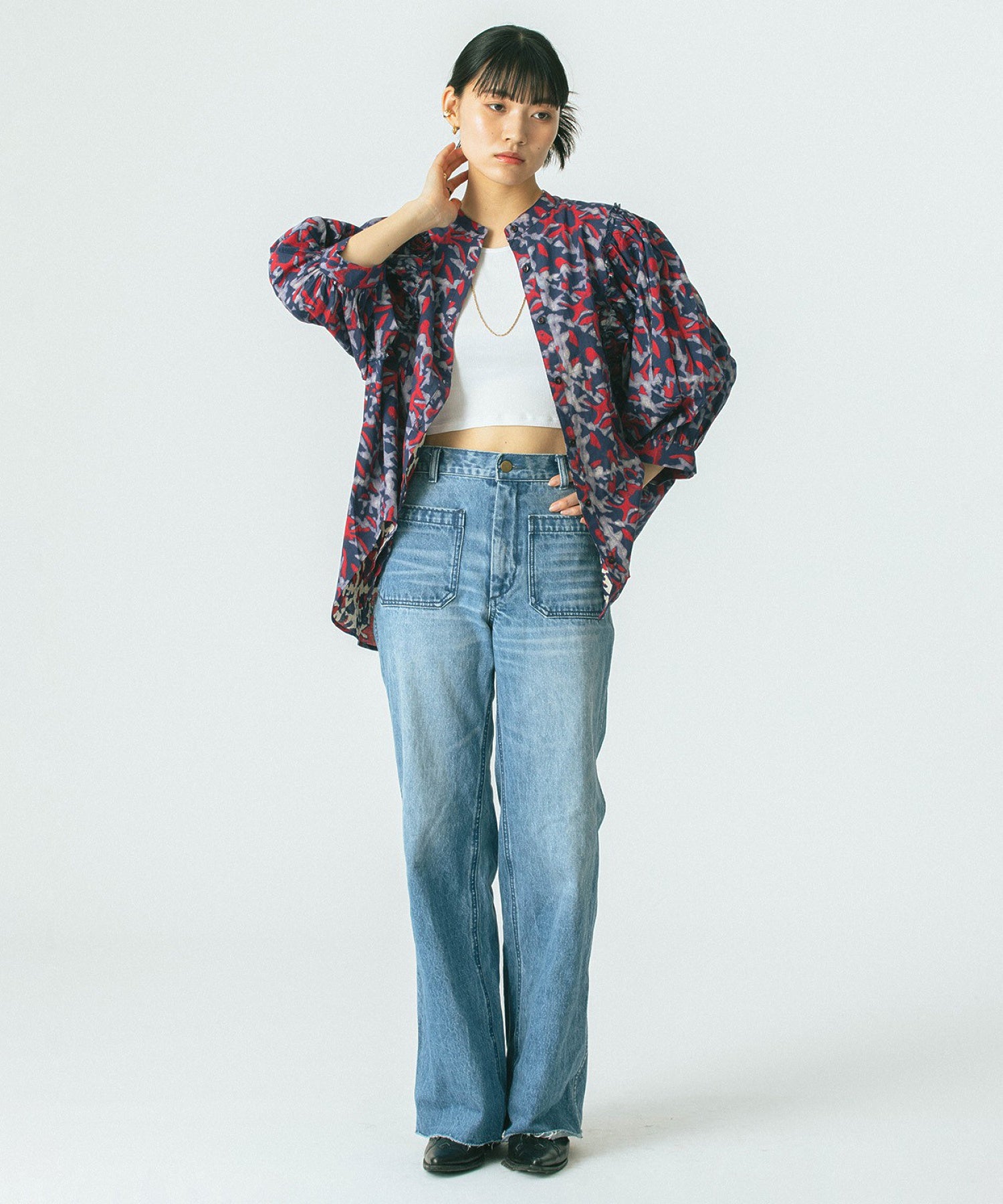 GENE HEAVENS/INDIGO FLOWER SHIRTS
