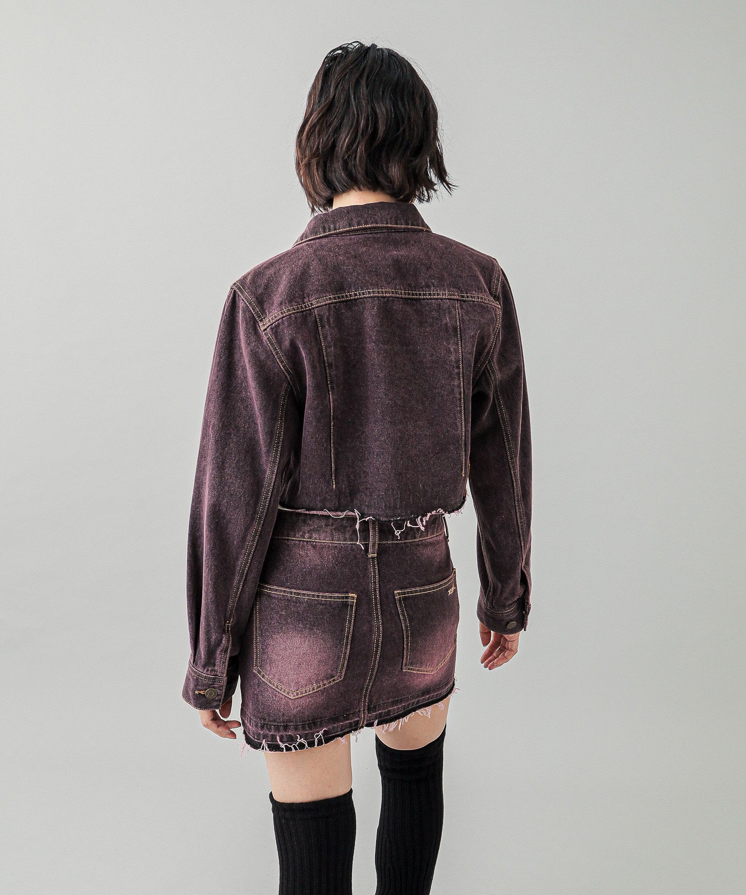 OVERDYED ZIP UP DENIM JACKET