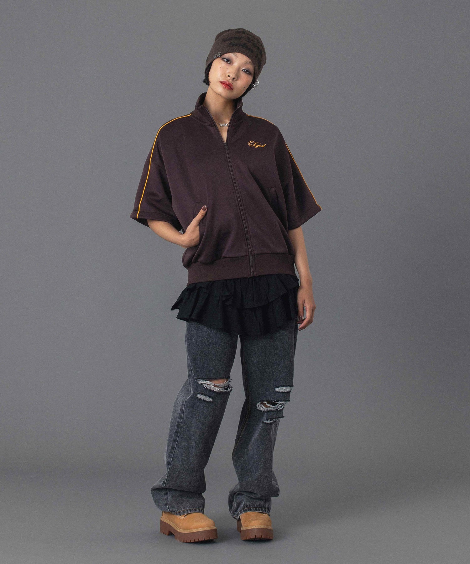 DRAWSTRING DENIM PANTS
