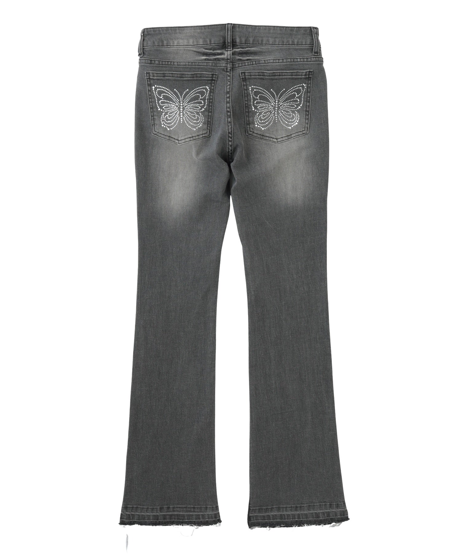 BUTTERFLY POCKET SKINNY DENIM PANTS