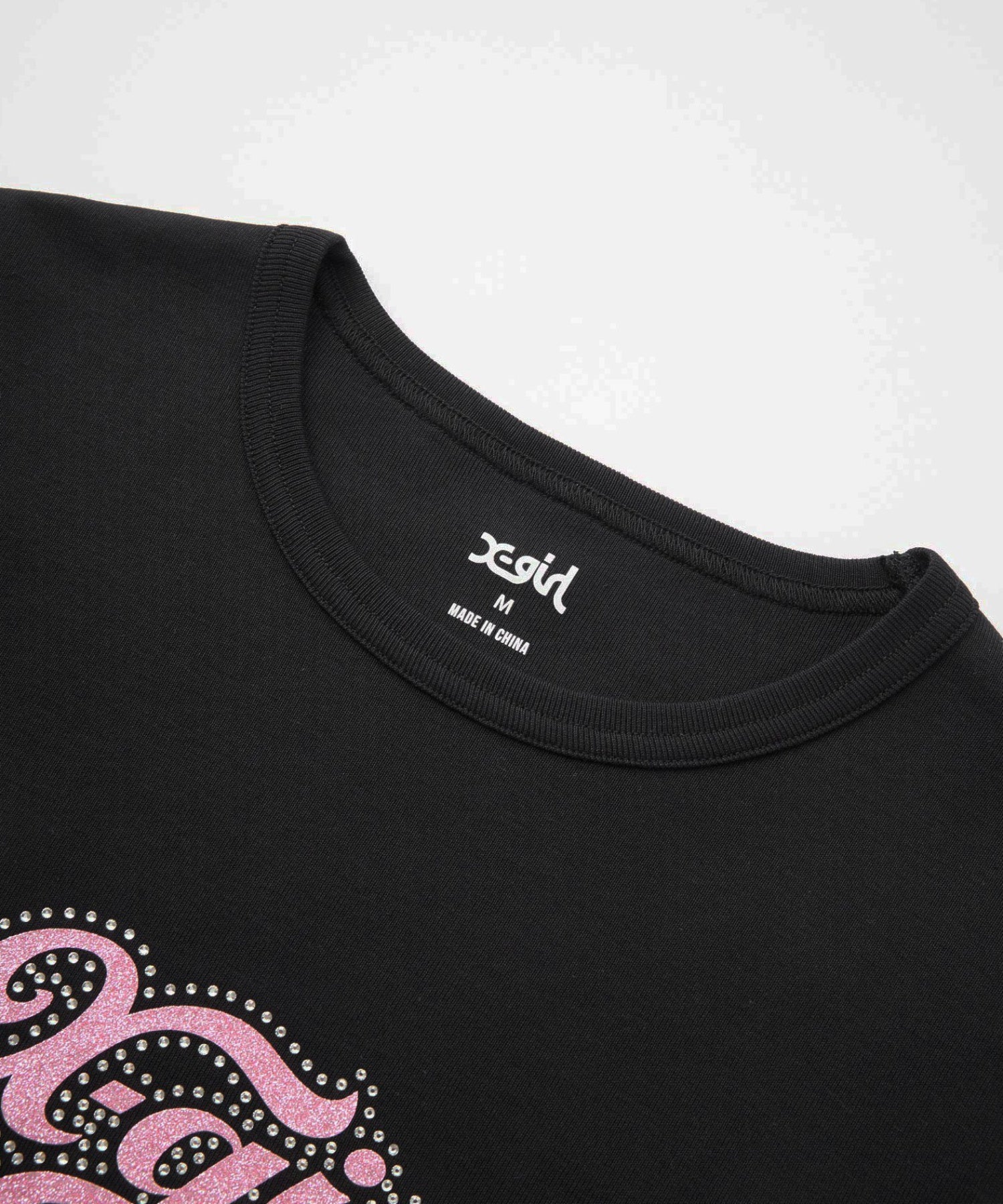 RHINESTONE AND GLITTER LOGO L/S BABY TEE