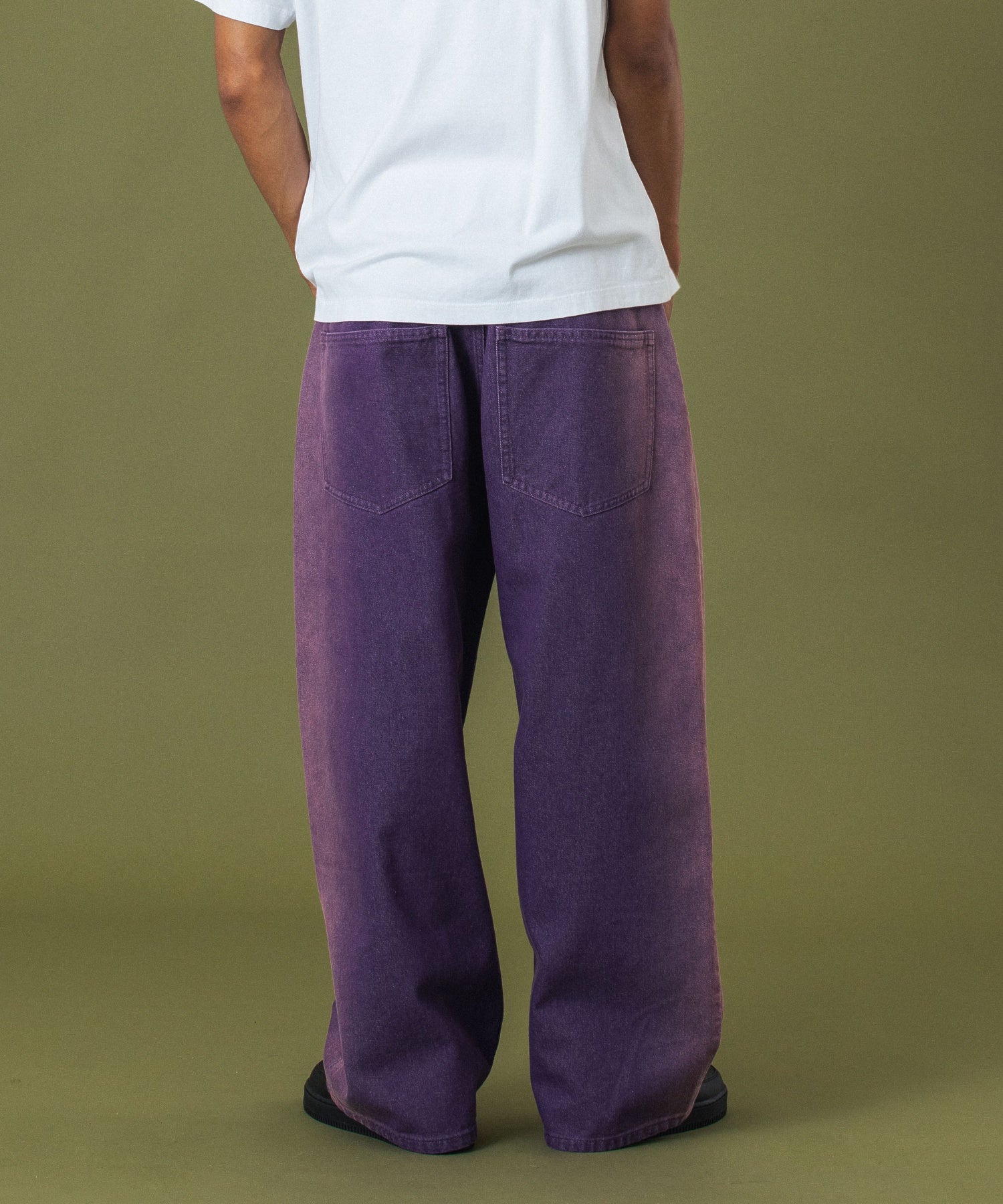 SIDE FADED BAGGY DENIM PANTS