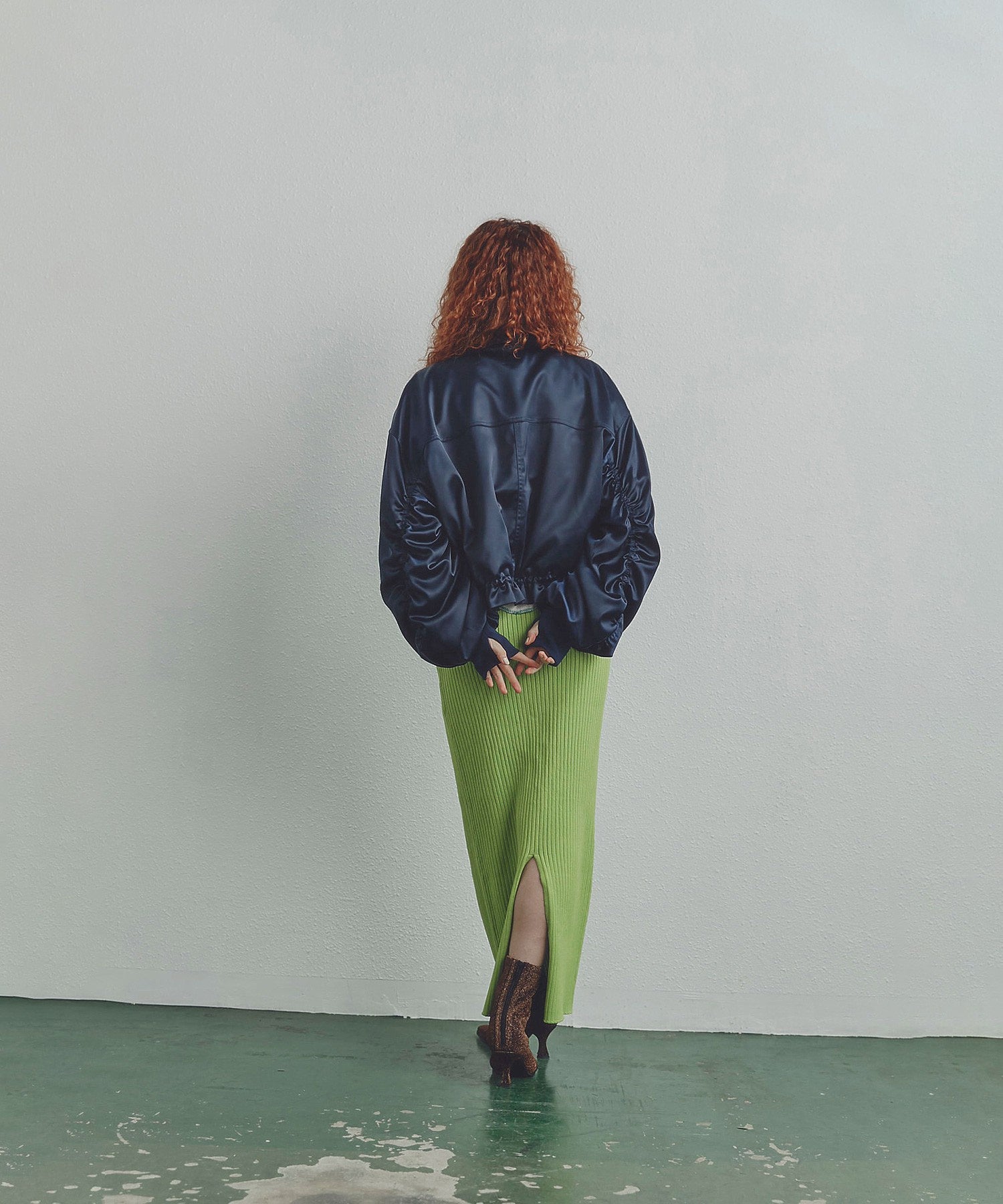 ギャザースリーブMA-1ブルゾン