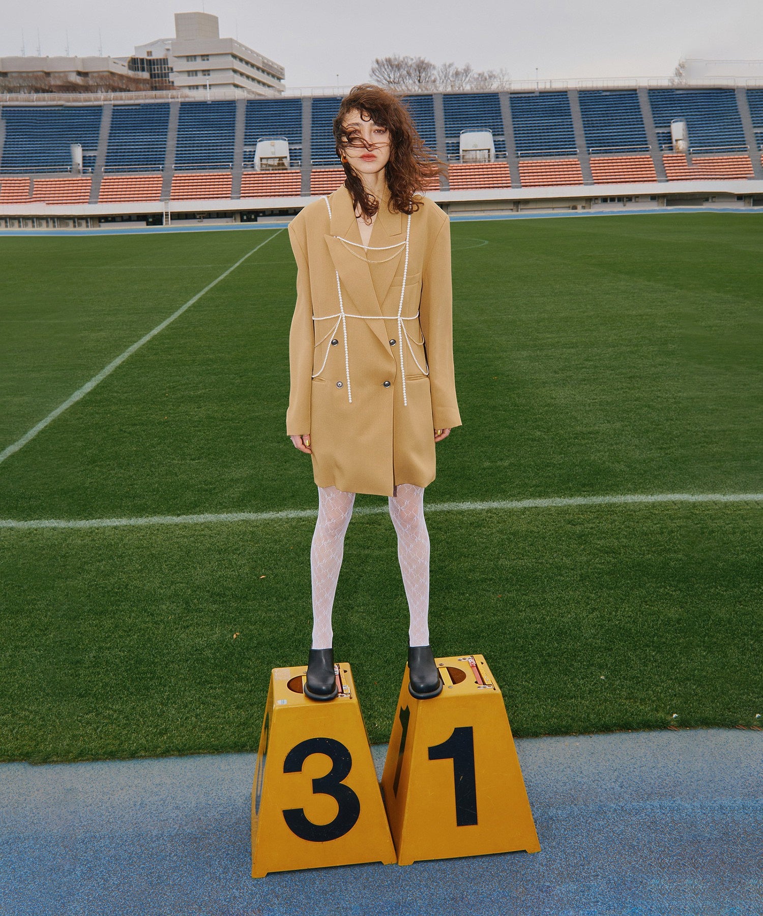 mici/ダブルブレストビッグジャケット