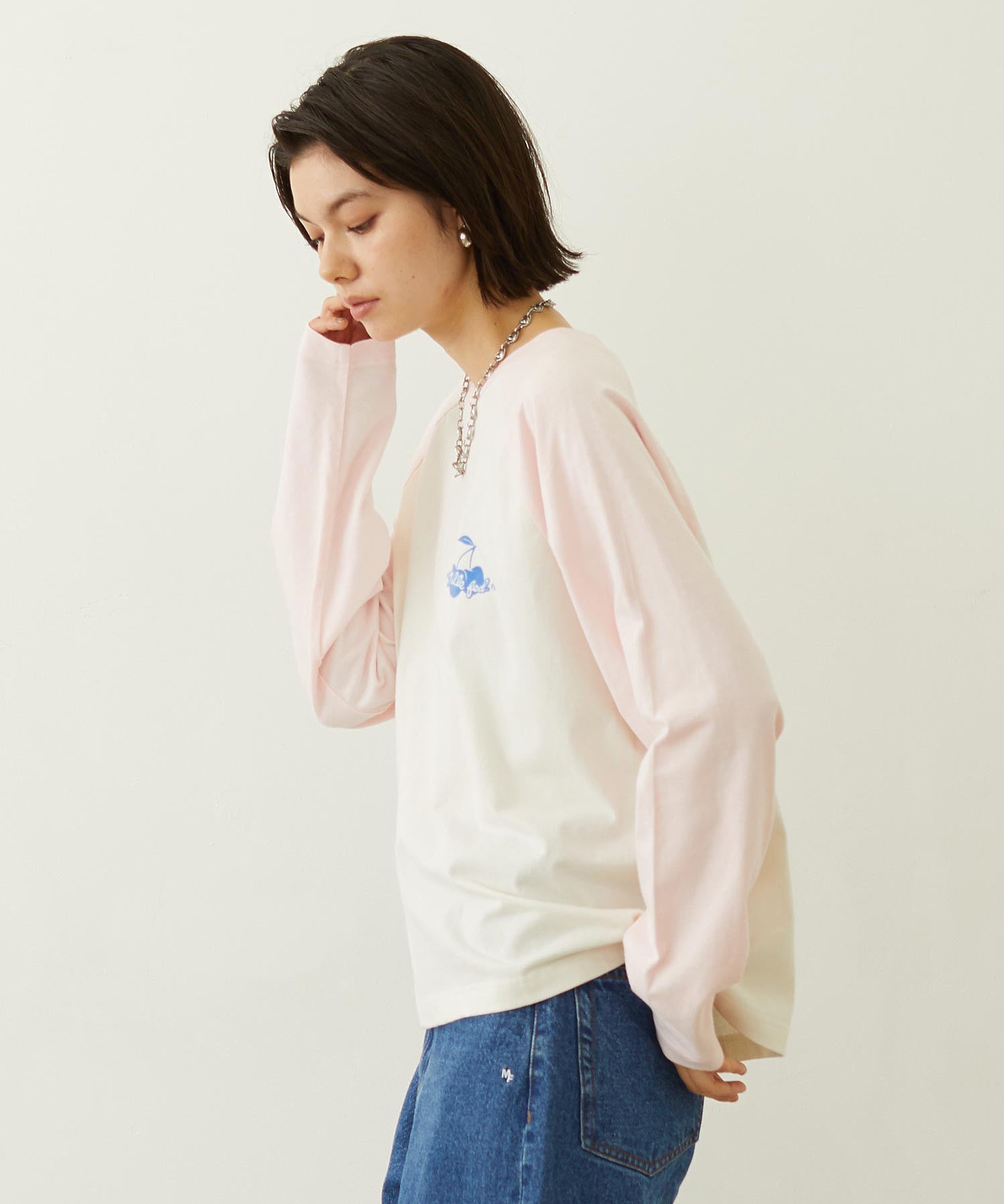 CHERRY FLOCK PRINT B/B TEE