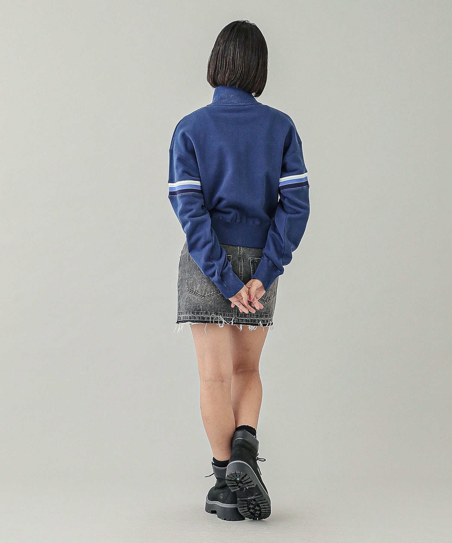 STRIPED COMPACT SWEAT TRACK TOP