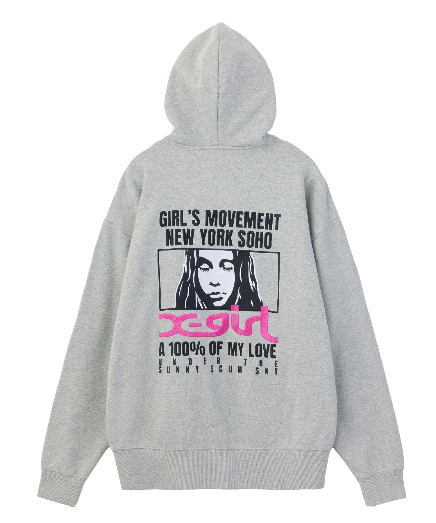 FACE BOX AND MESSAGE ZIP UP SWEAT HOODIE