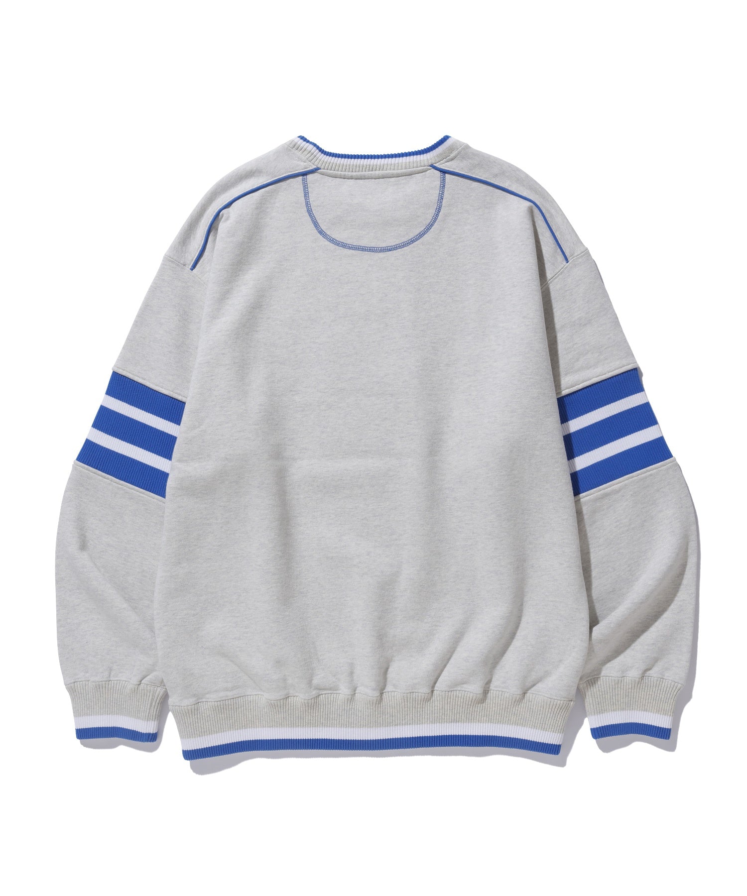 STRIPED SLEEVE CREWNECK SWEATSHIRT