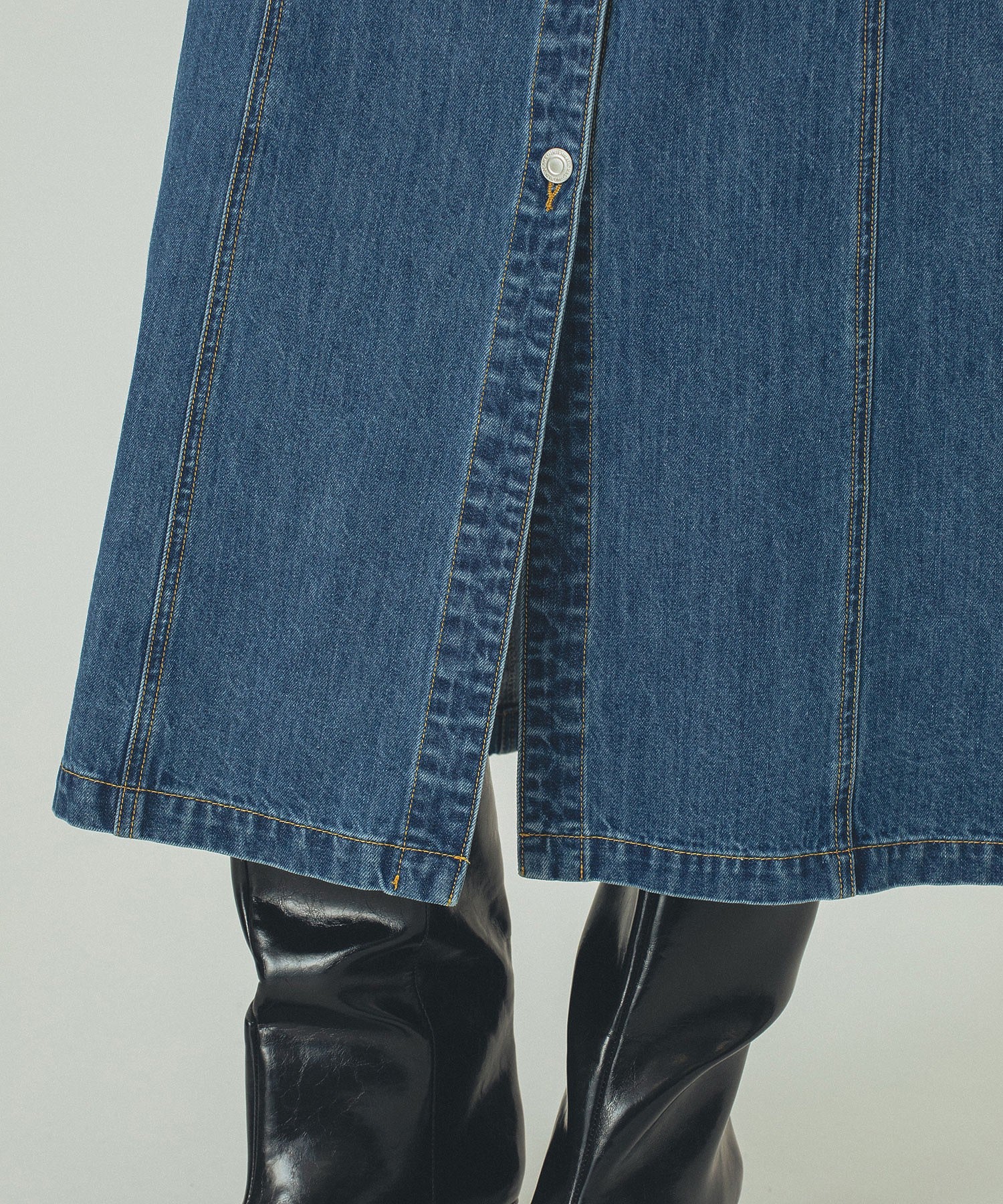 mici/DENIM VOLUME SLEEVE DRESS