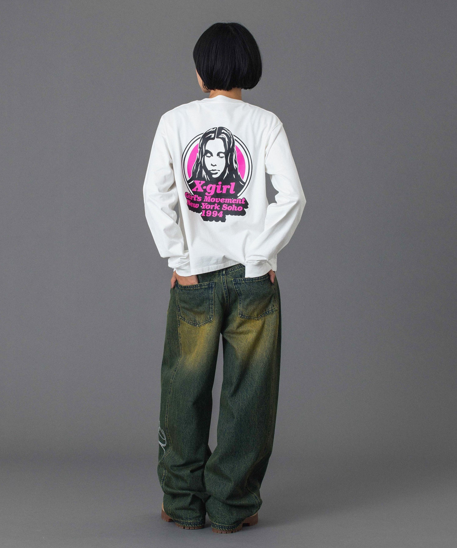 MESSAGE AND FACE CIRCLE LOGO L/S TEE