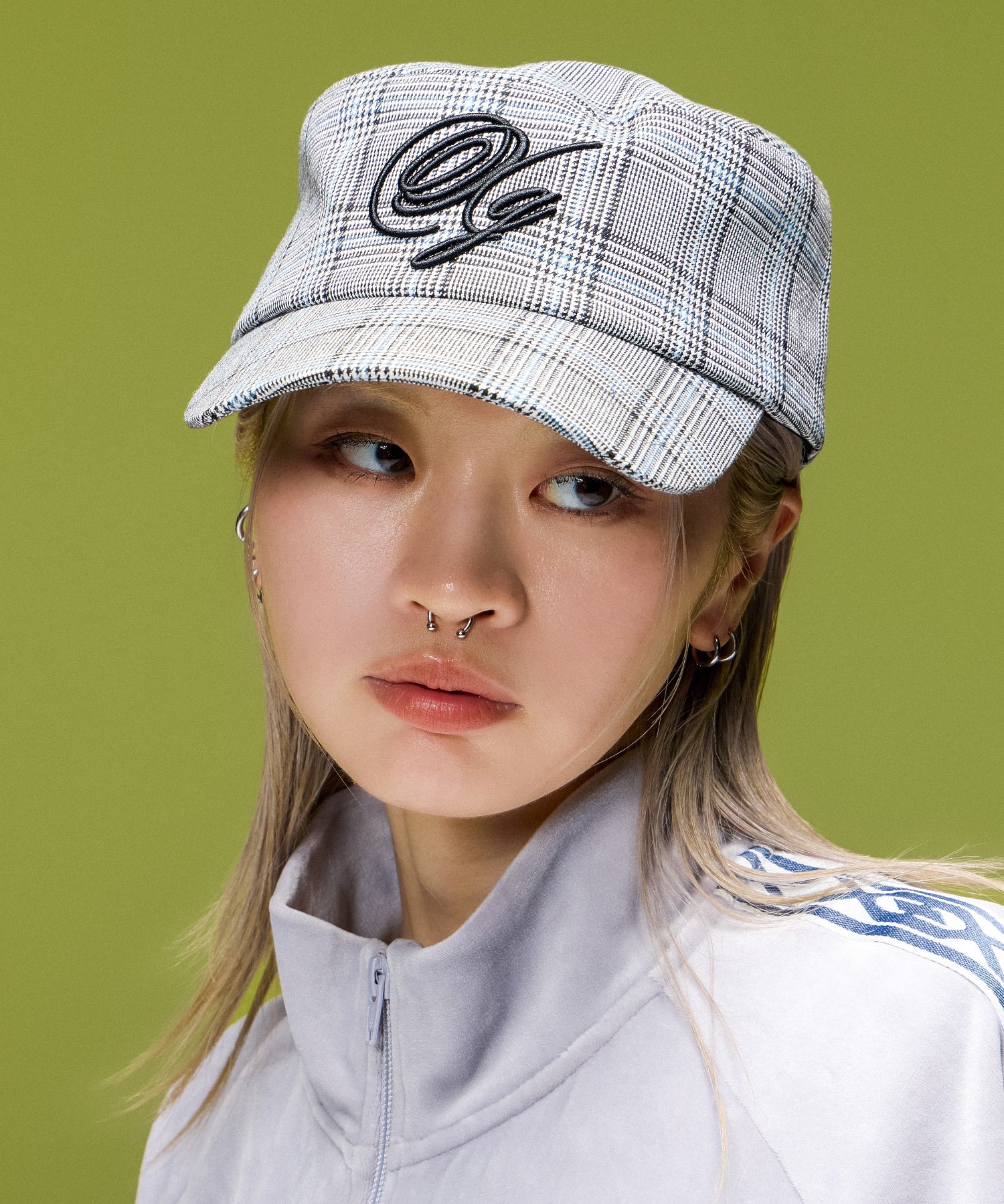 LOGO MARK EMBROIDERED FLAT BRIM CAP