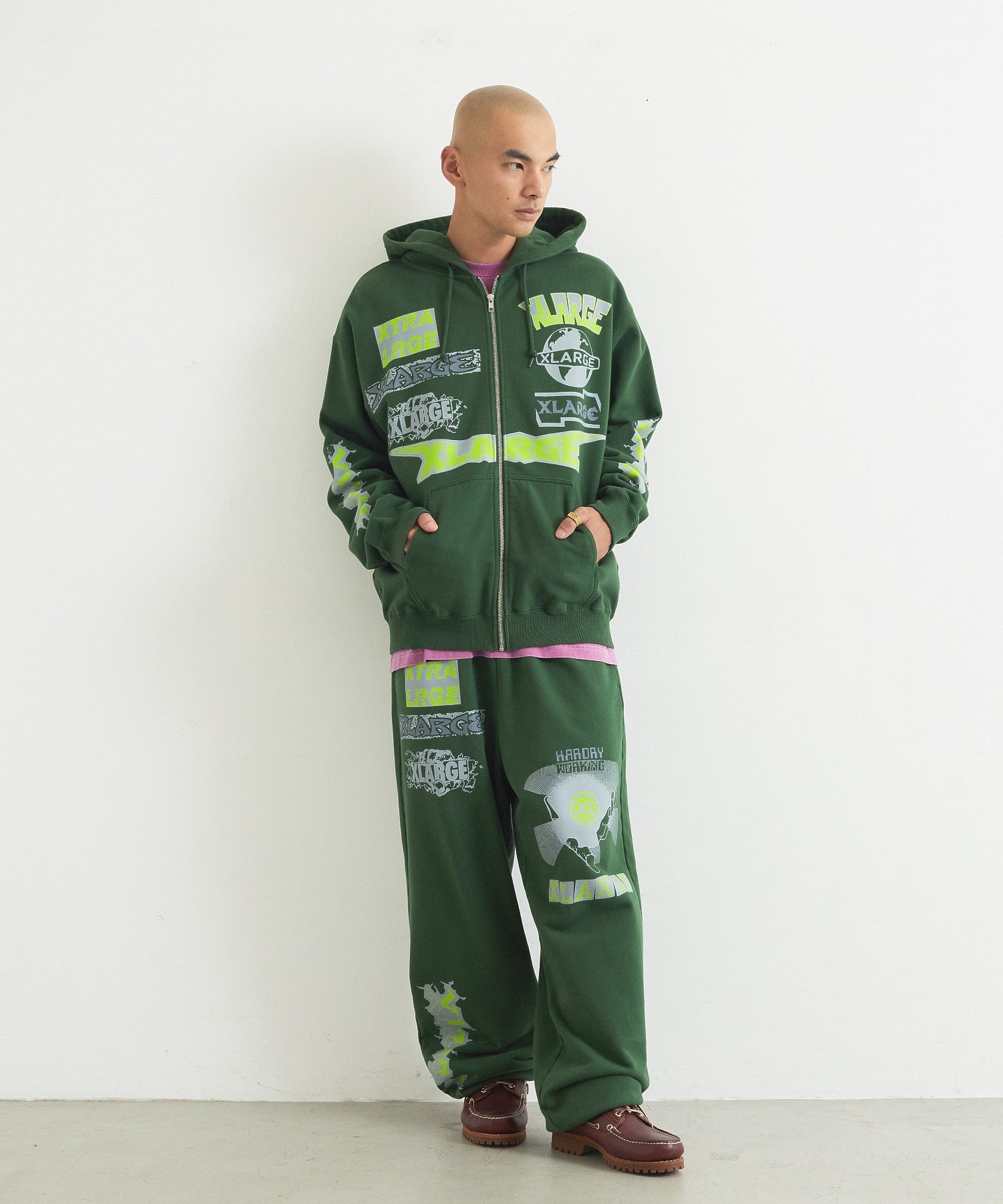 MULTI LOGO ZIP HOODED SWEATSHIRT