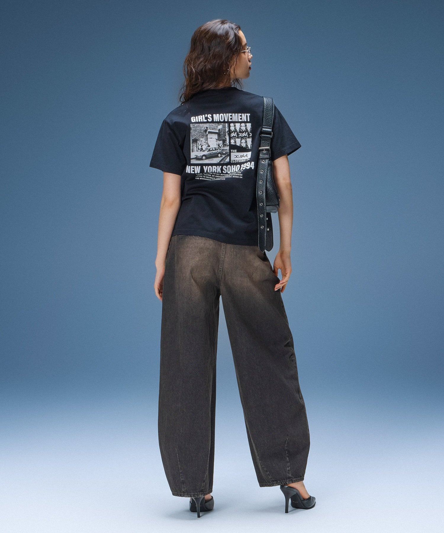 TUCK WIDE LEG DENIM PANTS