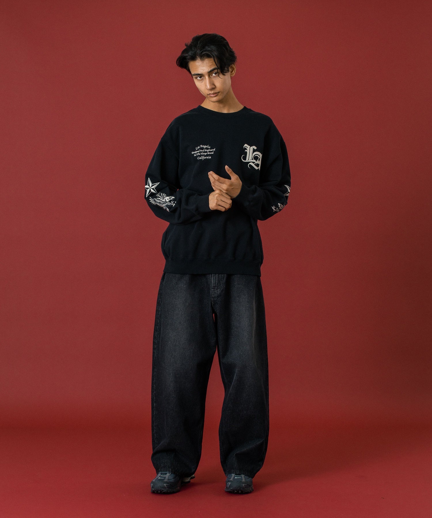 WASHED BAGGY DENIM PANTS