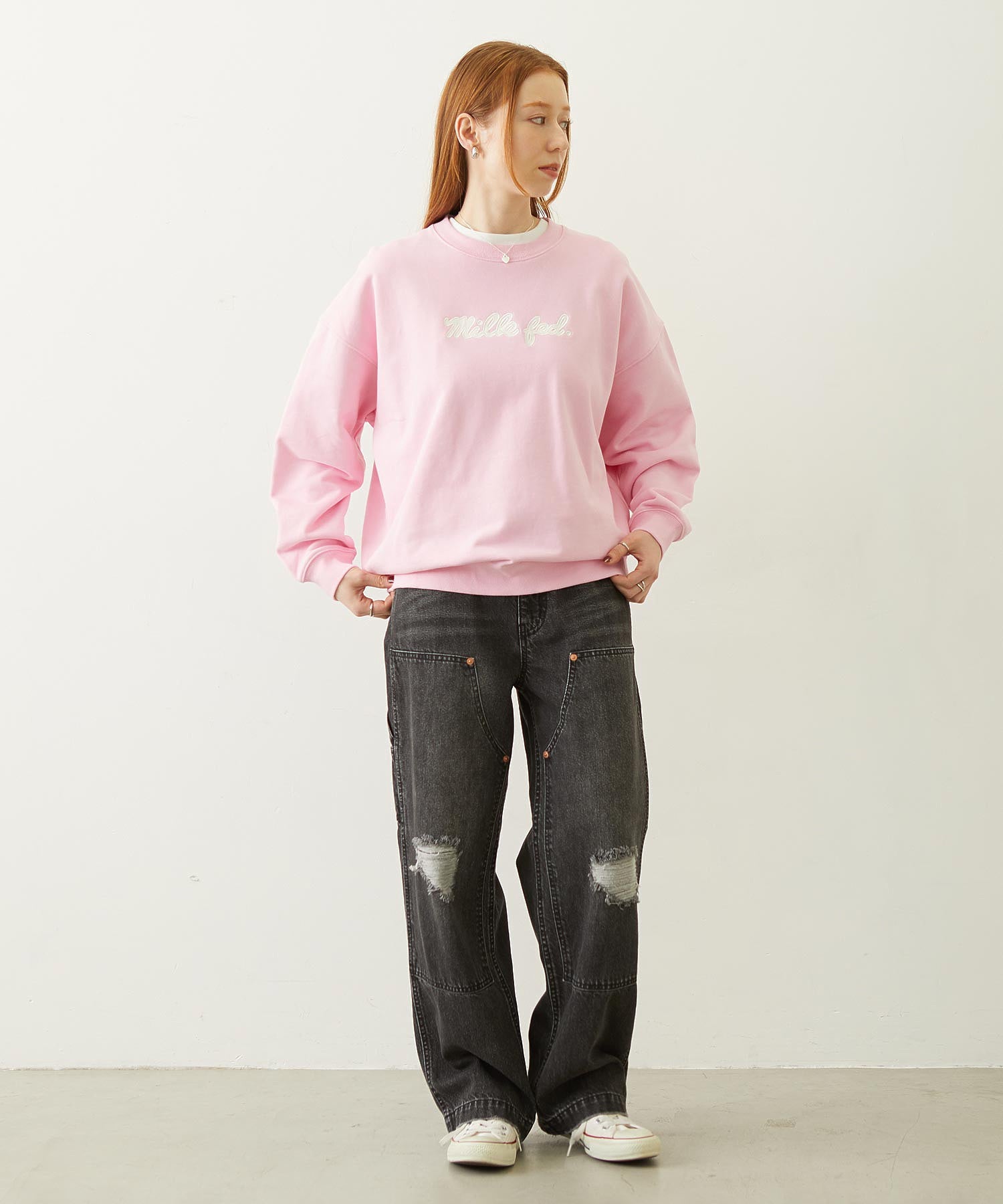 ICING LOGO SAGARA WIDE CREW SWEAT TOP