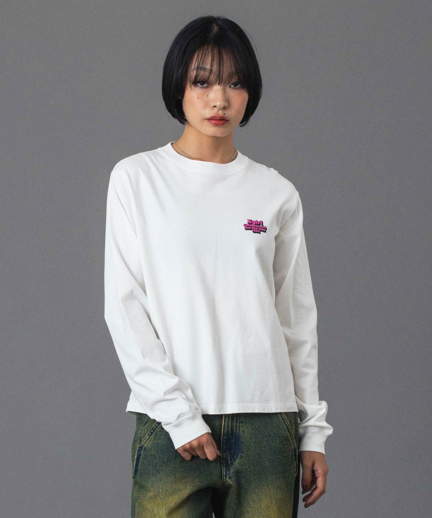 MESSAGE AND FACE CIRCLE LOGO L/S TEE