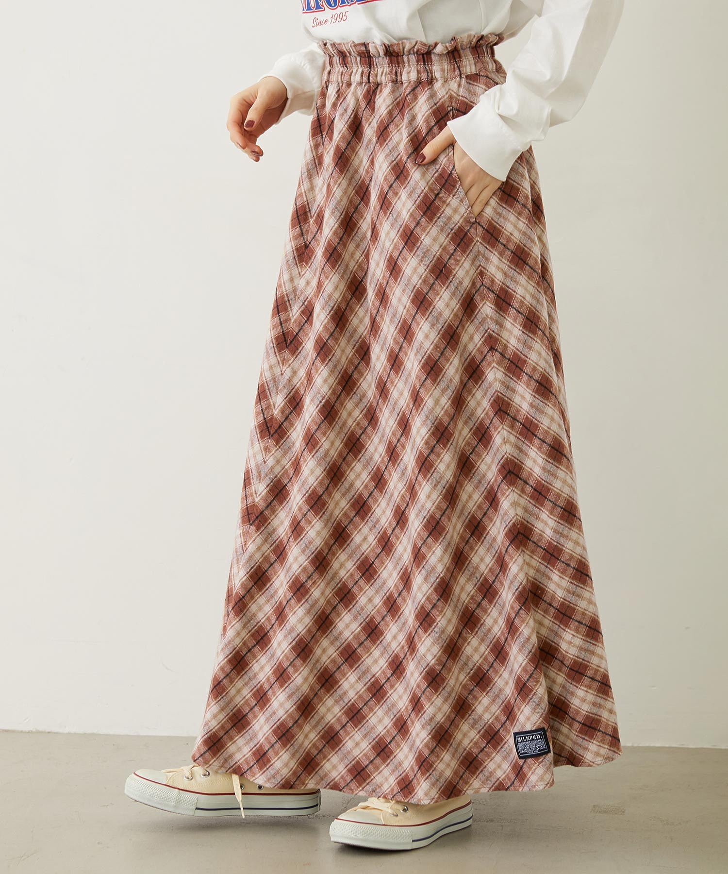 FLARE PLAID SKIRT