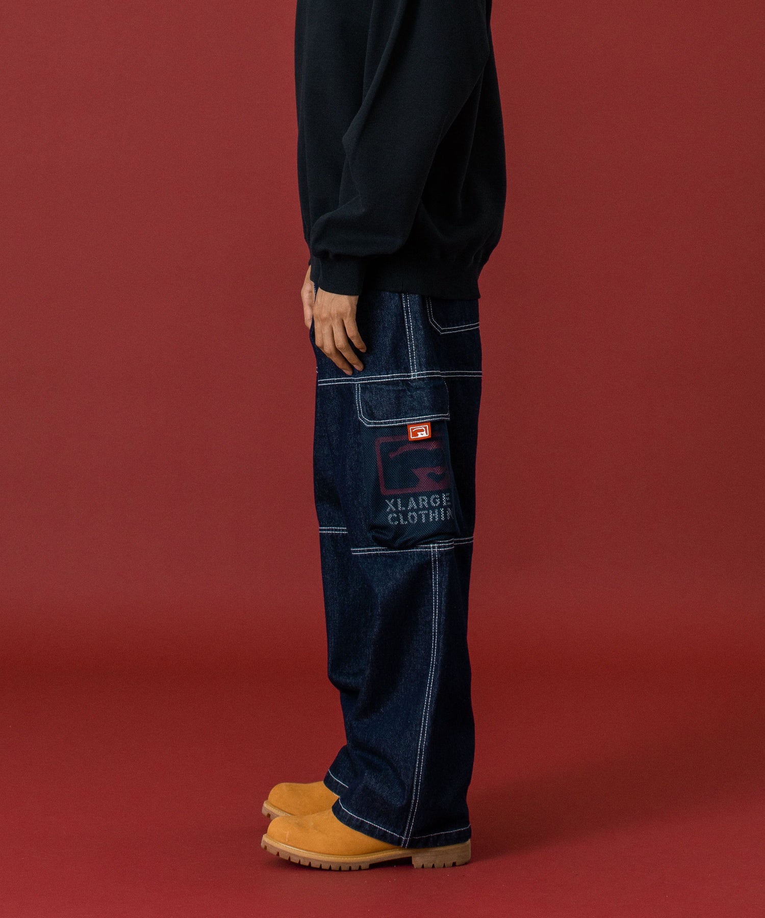 DENIM CARGO PANTS