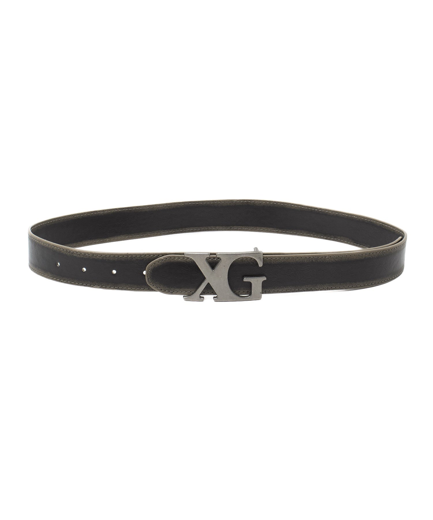 XG EMBLEM CLASP FAUX LEATHER BELT